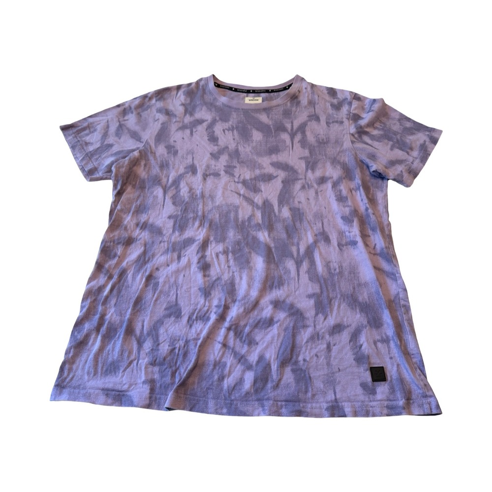 WROGN Mens Purple Acid Wash Cotton Crewneck Short Sleeve Slim Fit‎ T-Shirt XL